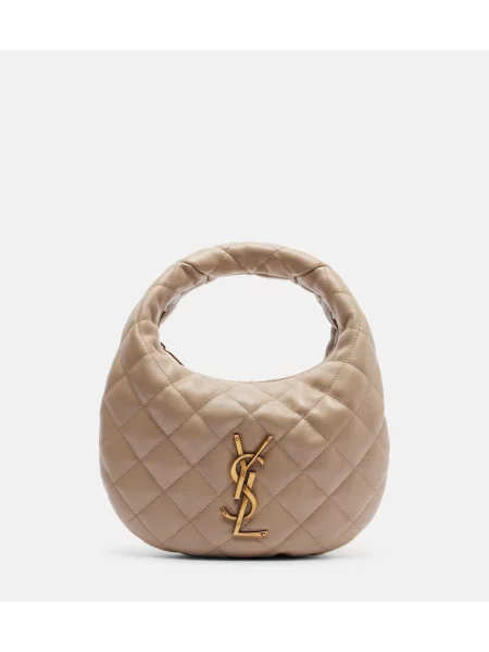 Geanta de piele Saint Laurent din piele bej