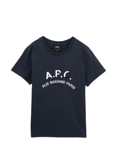 Tricou A.p.c. cu broderie albastru