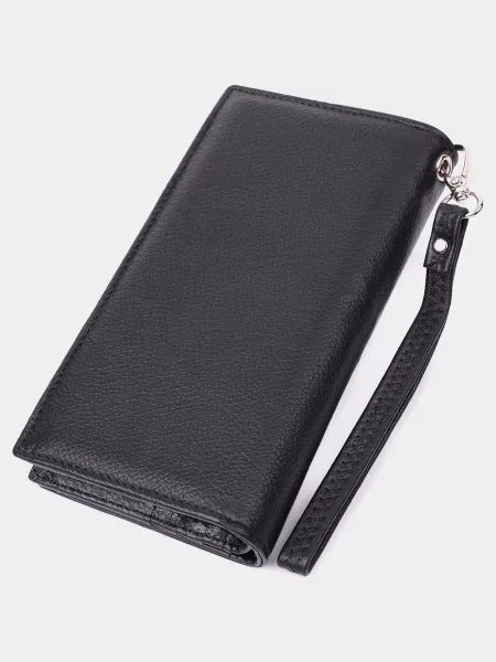 Кожаный кошелек St Leather Accessories черный