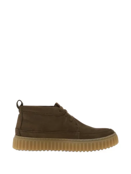 Cizme scurte Clarks din dantelă verde