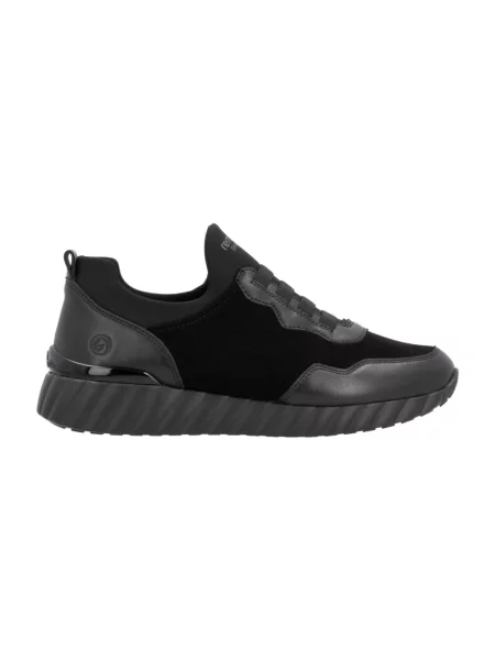 Sneakersy Remonte zamszowe czarne