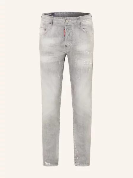Jeansy W Stylu Destroyed Skater Krój Extra Slim Fit grau szare