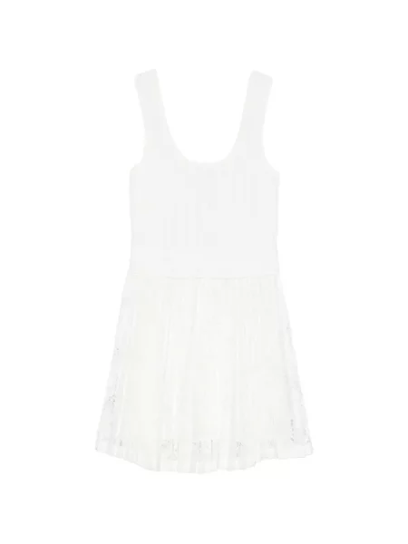 Sukienka mini Simkhai plisowana koronkowa garniturowa biała
