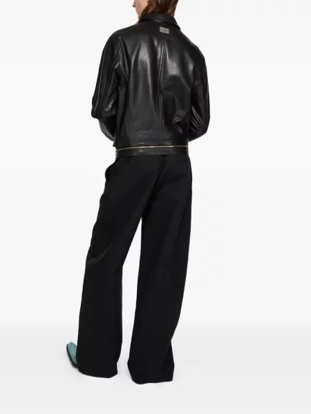 Pantaloni Acne Studios de mătase negru