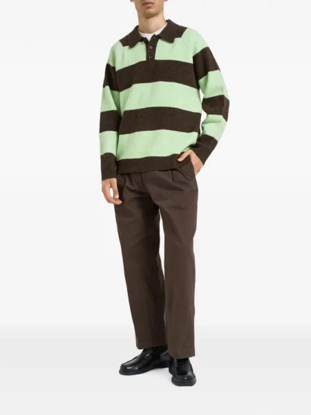 Tricou polo Les Deux cu dungi verde