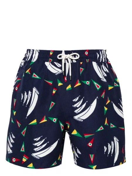 Japonki Polo Ralph Lauren do biegania skórzane z przetarciami niebieskie