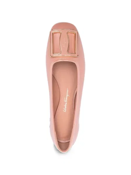 Pantofi cu toc Ferragamo fără toc cu cataramă roz