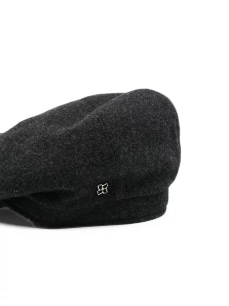 Căciulă Tagliatore fără toc cu model herringbone negru