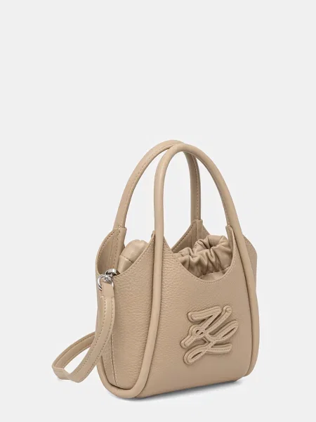 Geanta crossbody Karl Lagerfeld cu autograf bej