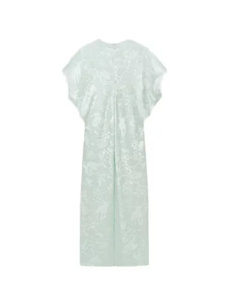 Rochie midi Shanghai Tang de mătase verde