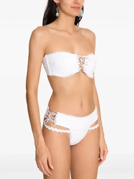 Bikini Amir Slama sznurowany koronkowy biały