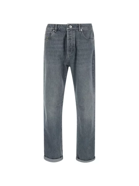Jeansy straight leg dziecięce Brunello Cucinelli szare