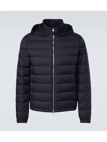 Пухено яке Zegna кепър синьо