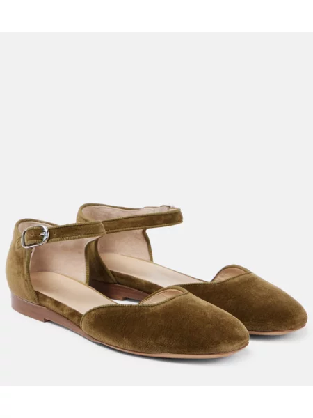 Balerinke Le Monde Beryl iz rebrastega žameta zelena