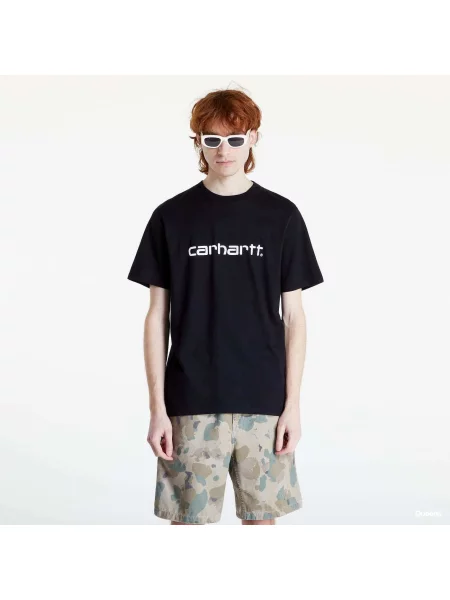 Tričko Carhartt WIP S/S Script T-Shirt Black/ White M bílé