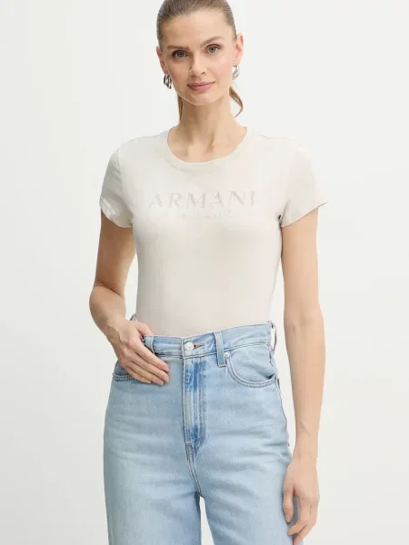 Armani Exchange tričko béžové