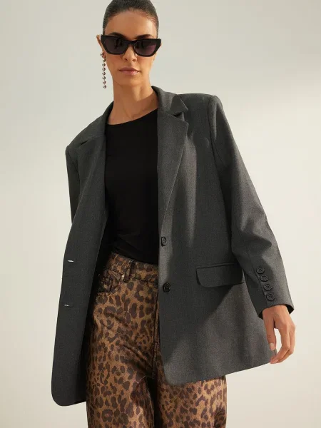 Trendyol Sacou metalic gri