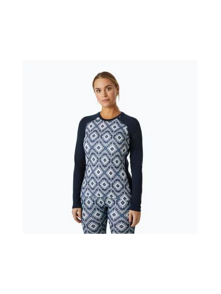 Термокофта Helly Hansen Lifa Merino Midweight Gra Crew темно-синій зоряний піксель синя