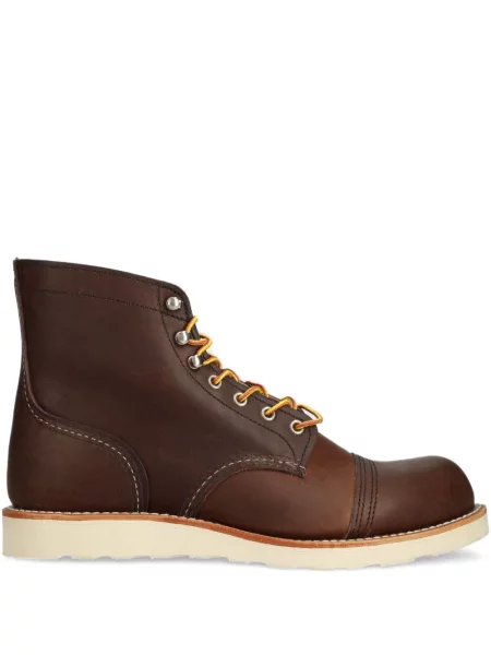 Botine Red Wing Shoes cu șireturi din dantelă roșu