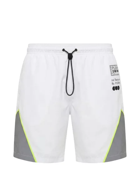 Slip de baie Plein Sport cu imagine alb