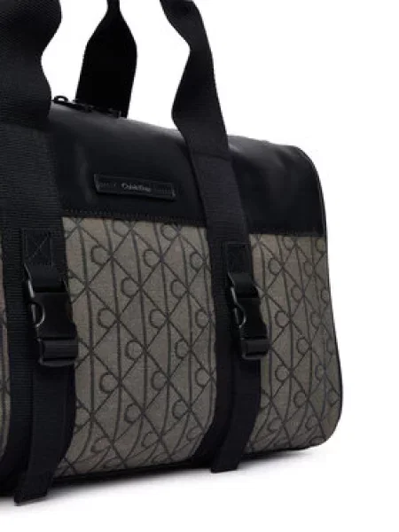 Calvin Klein Víkendová taška Mixed Emblem Aop Béžová hnedá
