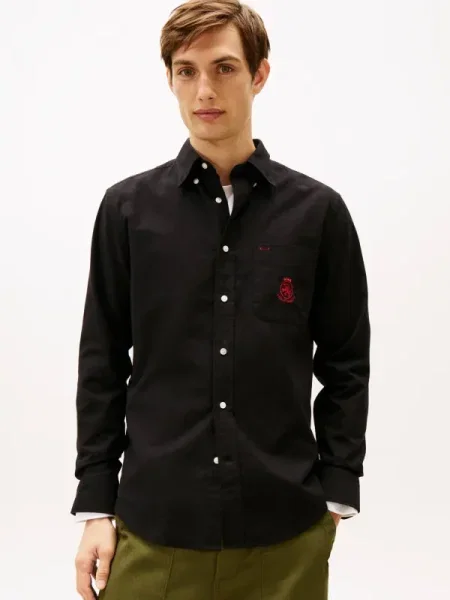 Tommy Hilfiger Cămașă oxford negru