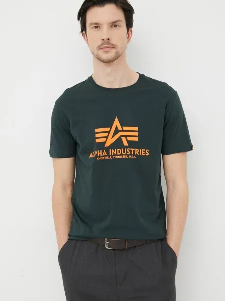 ALPHA INDUSTRIES Tričko tmavozelená zelená