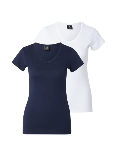 G-STAR Tricou bleumarin alb