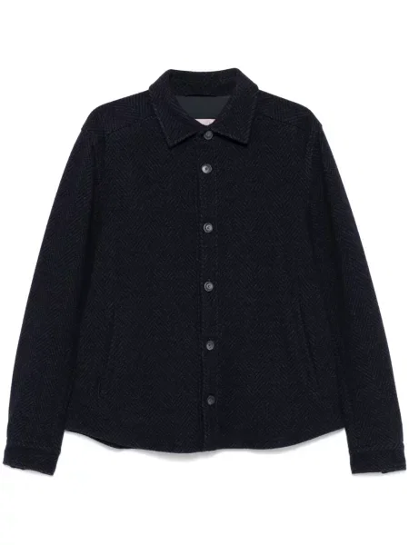 Cămașă Herno cu model herringbone albastru