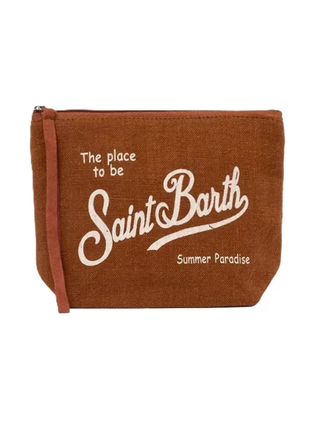 Lniana kopertówka Mc2 Saint Barth brązowa