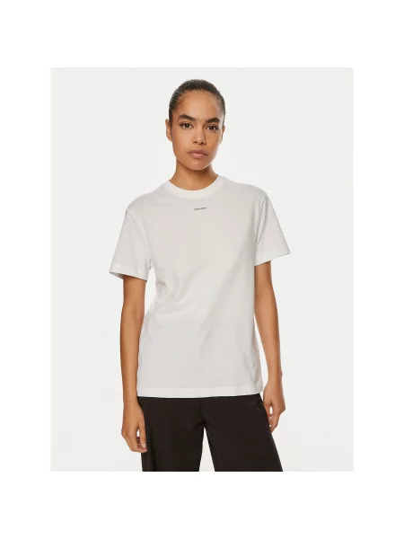 Calvin Klein Majica Nano Logo Regular Fit bela