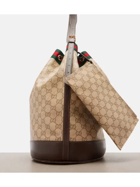 Geantă Gucci din canvas maro