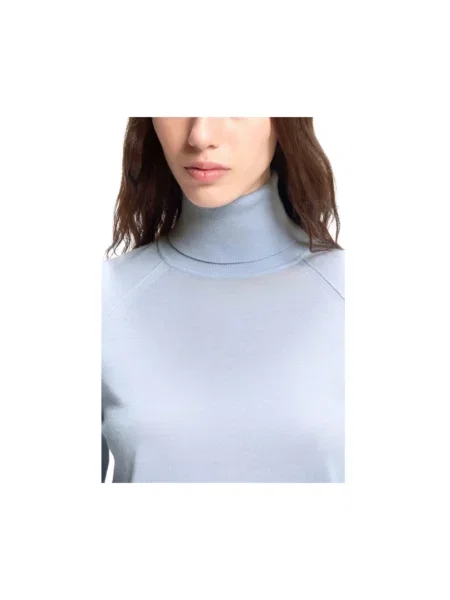 Sweter z golfem Boss niebieski