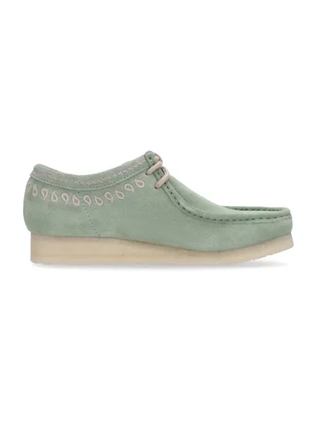 Półbuty Clarks zamszowe zielone