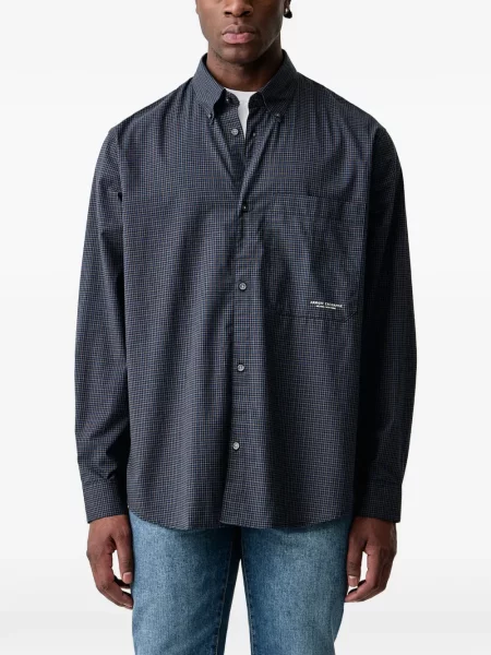 Kostkovaná košile Armani Exchange modrá