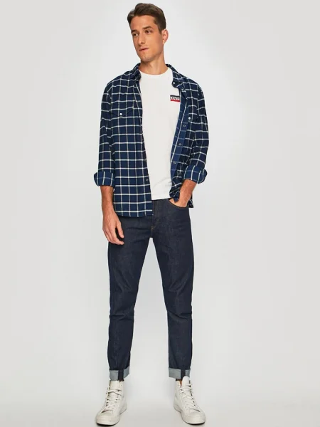 LEVI'S Póló CREWNECK GRAPHIC MULTI-COLOR tengerészkék / piros / fekete fehér