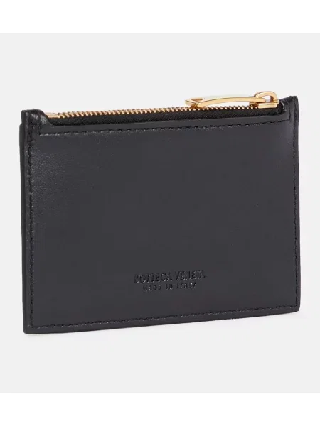 Kožená peňaženka Bottega Veneta čierna
