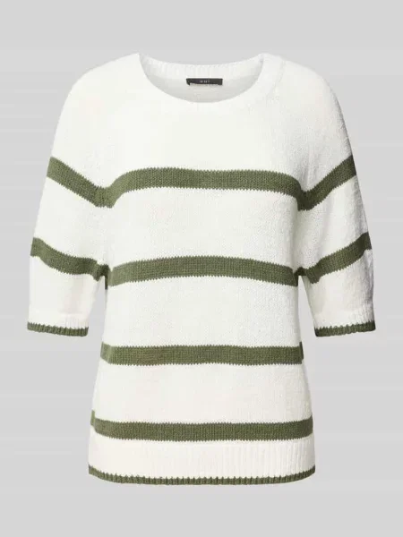 Sweter z dzianiny z prążkowanymi wykończeniami Oui