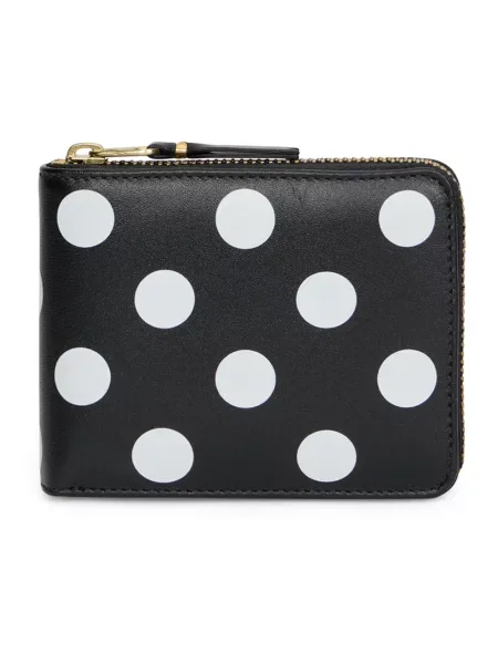 Portfel Comme Des Garcons skórzany w grochy czarny
