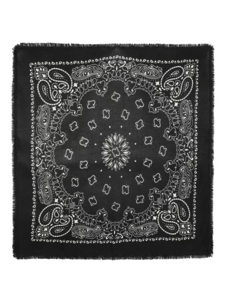Fular Kujten din cașmir cu imagine cu model paisley negru