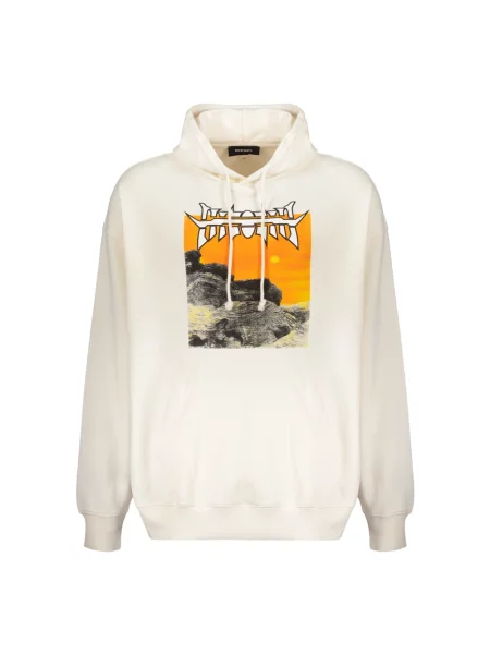 Bluza z kapturem Diesel z kapturem biała
