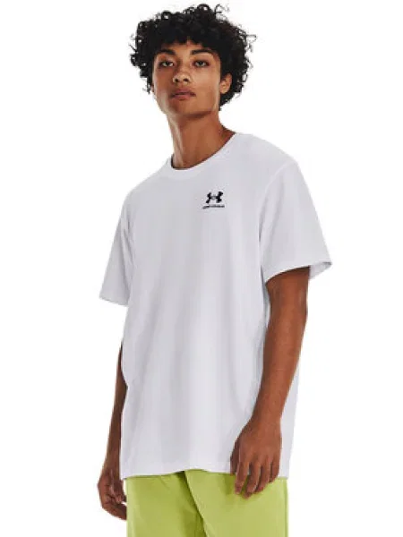 Pánske tričko Under Armour Logo Emb Heavyweight white/black biela