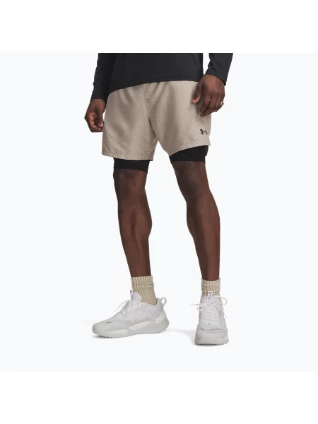 Pantaloni scurți de antrenament pentru bărbați Under Armour Vanish Woven Shorts timberwolf taupe/black negru