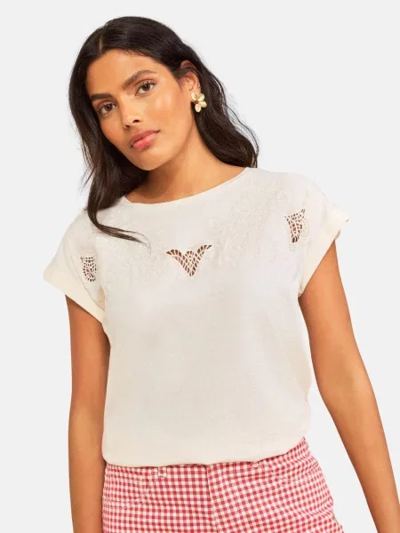 Love & roses Tricou coajă de ou alb