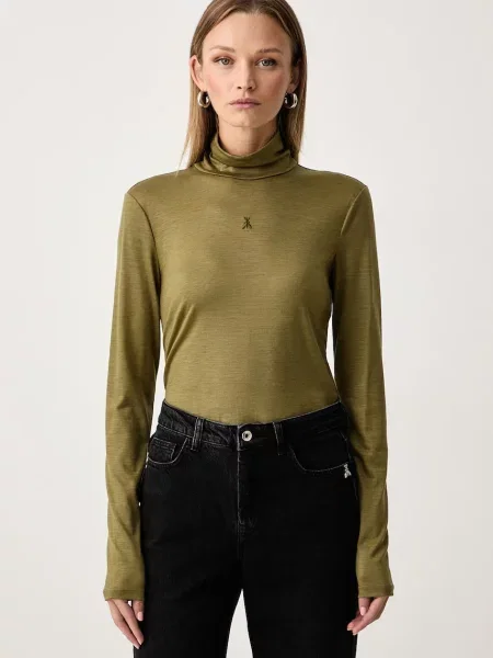 Tricou cu mânecă lungă Patrizia Pepe de lână verde
