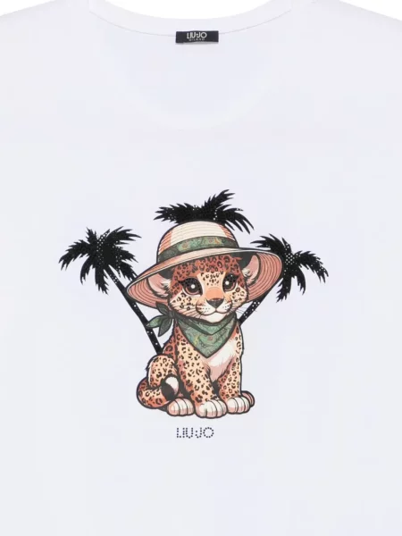 Tricou Liu Jo cu imagine cu model leopard alb