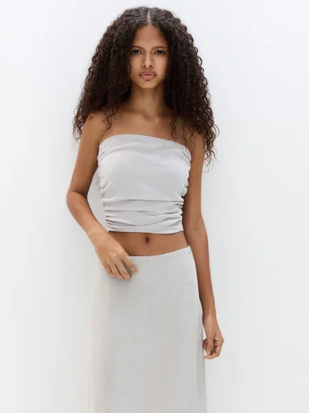 Pull&Bear Top svijetlosiva
