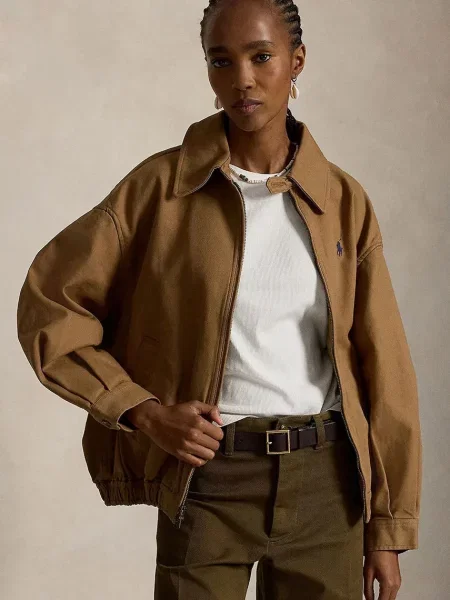 Polo Ralph Lauren Kurtka przejściowa Beżowy Oversize zielona