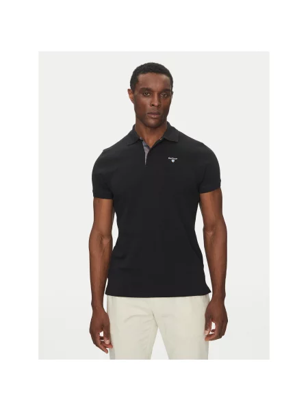 Клетчатое поло Barbour черное