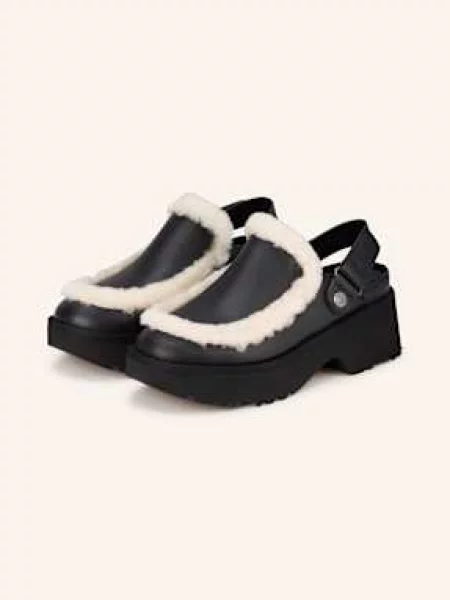 Ugg Mules Na Platformě Esmee S Umělou Kožešinou černá/ krémová černé
